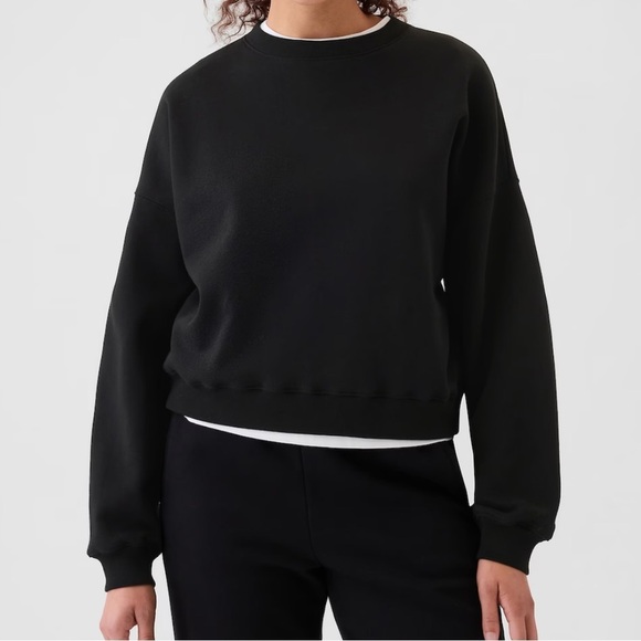 GAP Tops - GAP Vintage Cotton Blend Wedge Crewneck Long Sleeve Black Pullover Sweatshirt SM